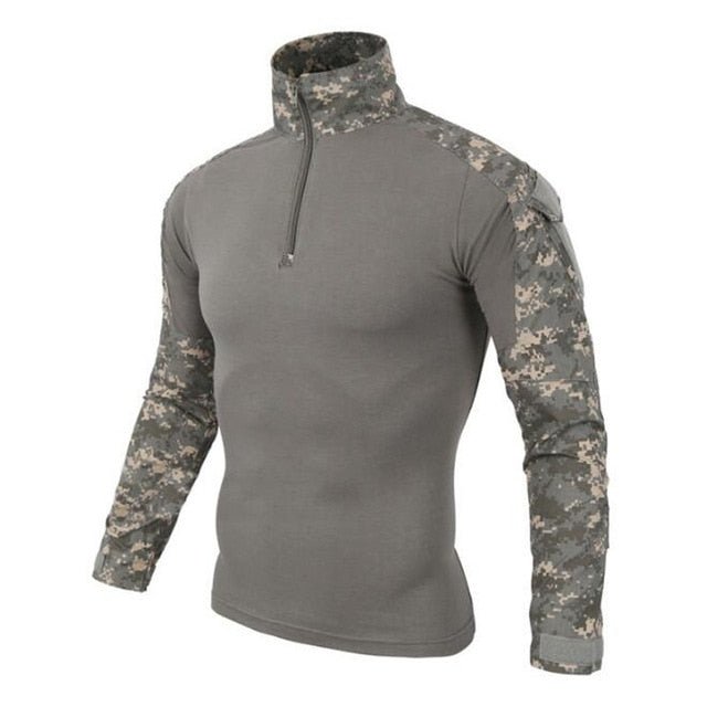 Men's Tactical Quarter Zip Long Sleeve Combat Shirt