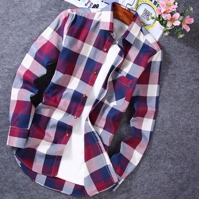 Men's Casual Plaid Cotton Flannel