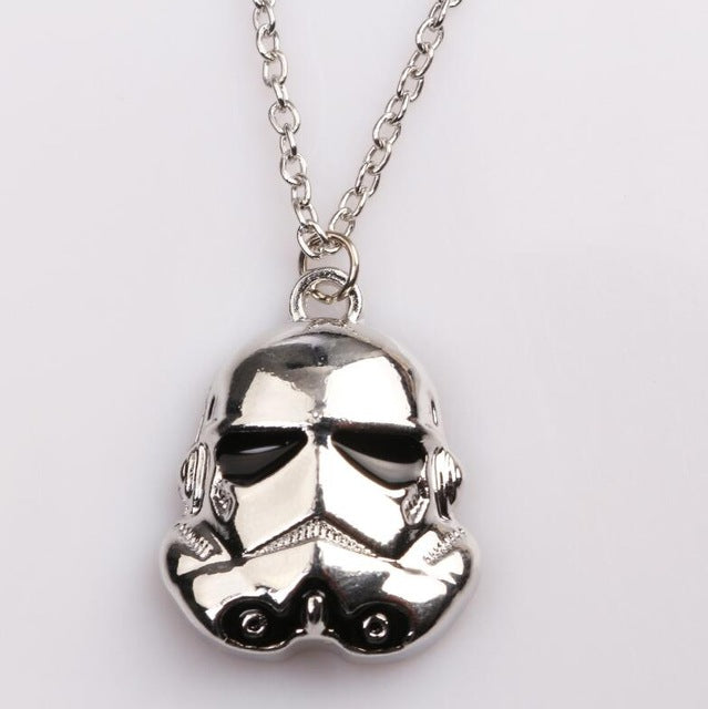 Silver Star Wars Stormtrooper Necklace Metal Darth Vader Helmet Necklaces Pendants