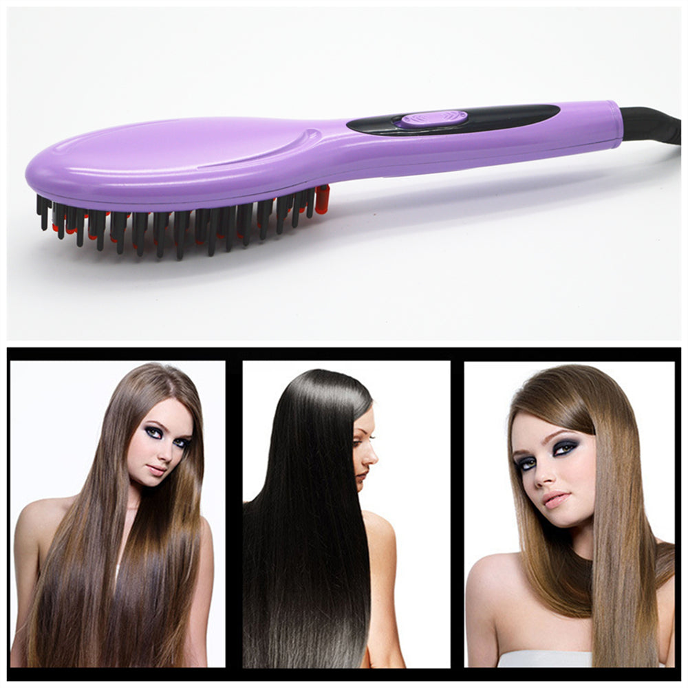 Hair Brush Iron Straightener Comb