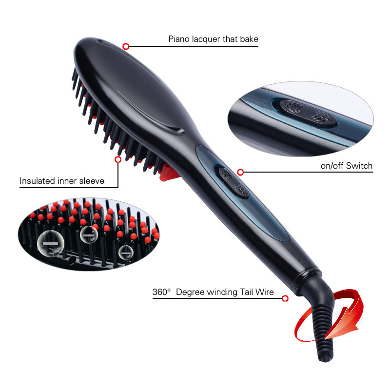 Hair Brush Iron Straightener Comb