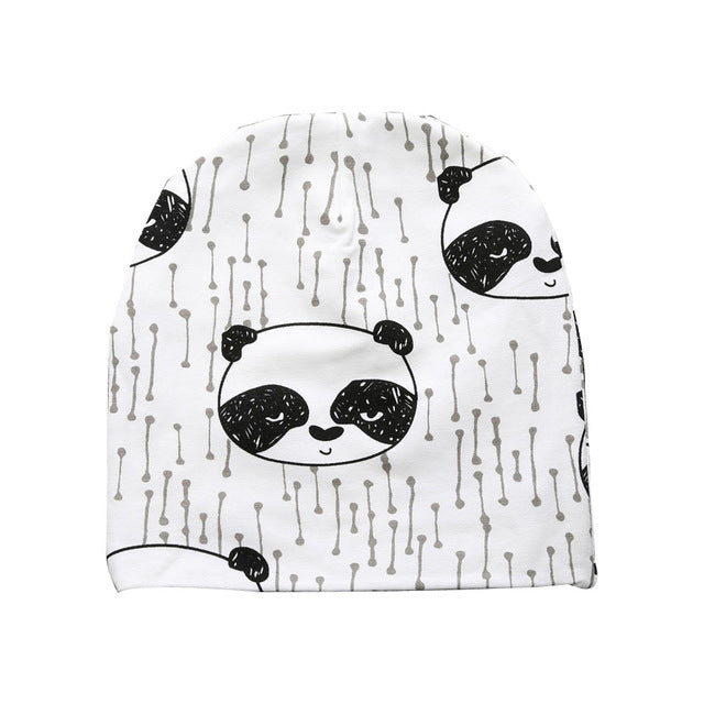 Autumn Winter 100% Cotton Cartoon Pattern Hats Beanies For Newborn