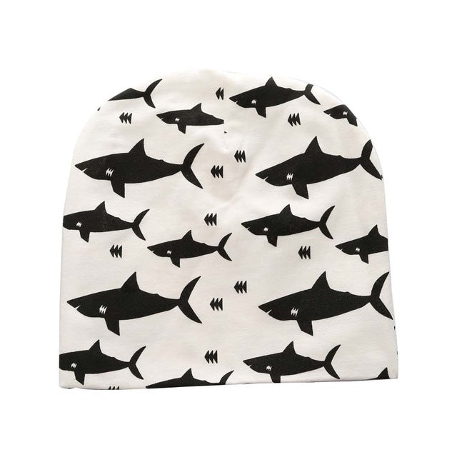 Autumn Winter 100% Cotton Cartoon Pattern Hats Beanies For Newborn