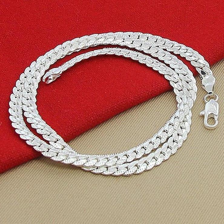 Full 925 Sterling Silver Chain Link Necklace