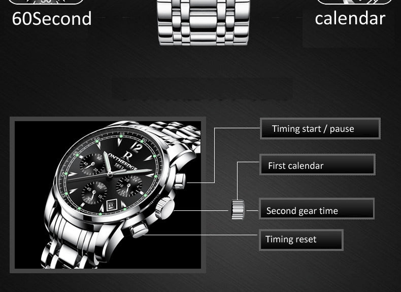 Men's Luxurious Stainless Steel Business Quartz Watch