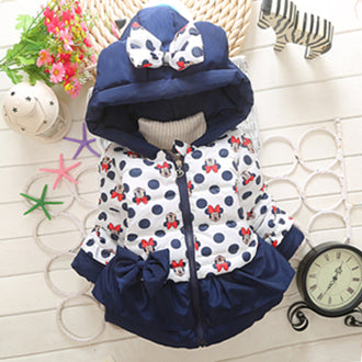 New Baby Girls Minnie Jacket Kids Cotton Keeping Warm Winter Coat Chirdren Character Lovely Hoodies Outerwear And Girl's Vest