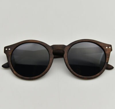Women Men Cateye Wood Sunglasses Vintage Round Sunglasses Polazied Lens