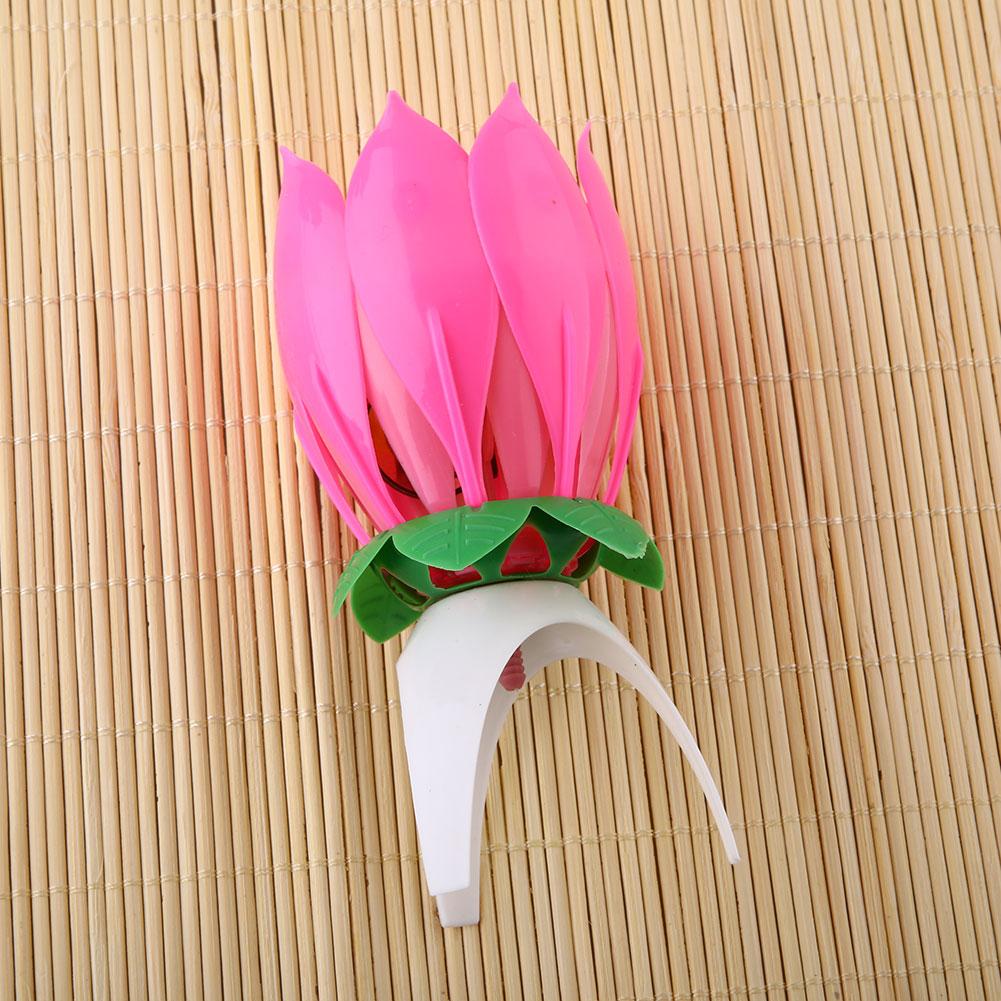 Romantic Musical Lotus Flower Happy Birthday Party Gift Music Candle Lights