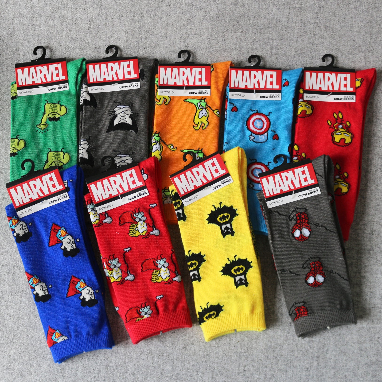 Marvel Comics Hero General Socks cartoon Iron Man Captain America Knee-High Warm Stitching pattern Antiskid Casual Sock
