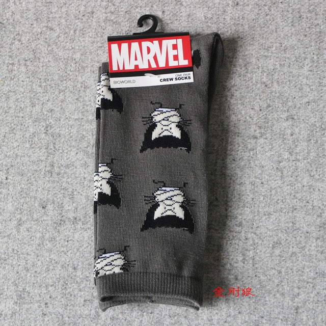 Marvel Comics Hero General Socks cartoon Iron Man Captain America Knee-High Warm Stitching pattern Antiskid Casual Sock