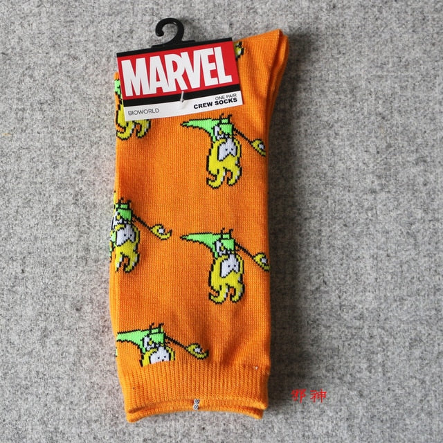 Marvel Comics Hero General Socks cartoon Iron Man Captain America Knee-High Warm Stitching pattern Antiskid Casual Sock