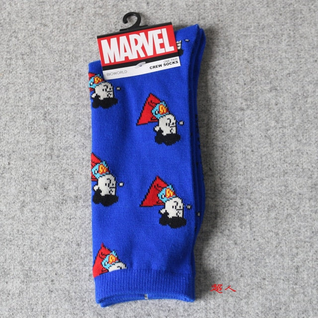 Marvel Comics Hero General Socks cartoon Iron Man Captain America Knee-High Warm Stitching pattern Antiskid Casual Sock