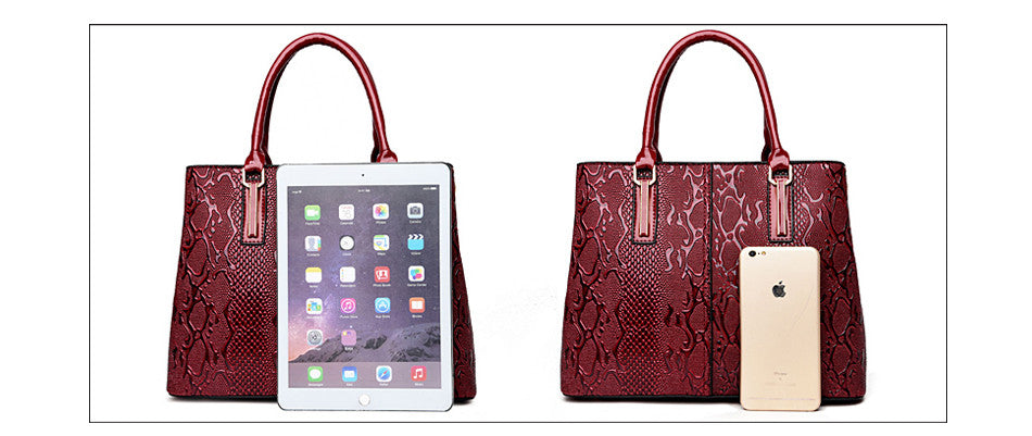 New Fashion PU Leather Women Bag Ladies Luxury Snake Shoulder Bags Designer Handbags High Quality Spring Ladies Tote Bag