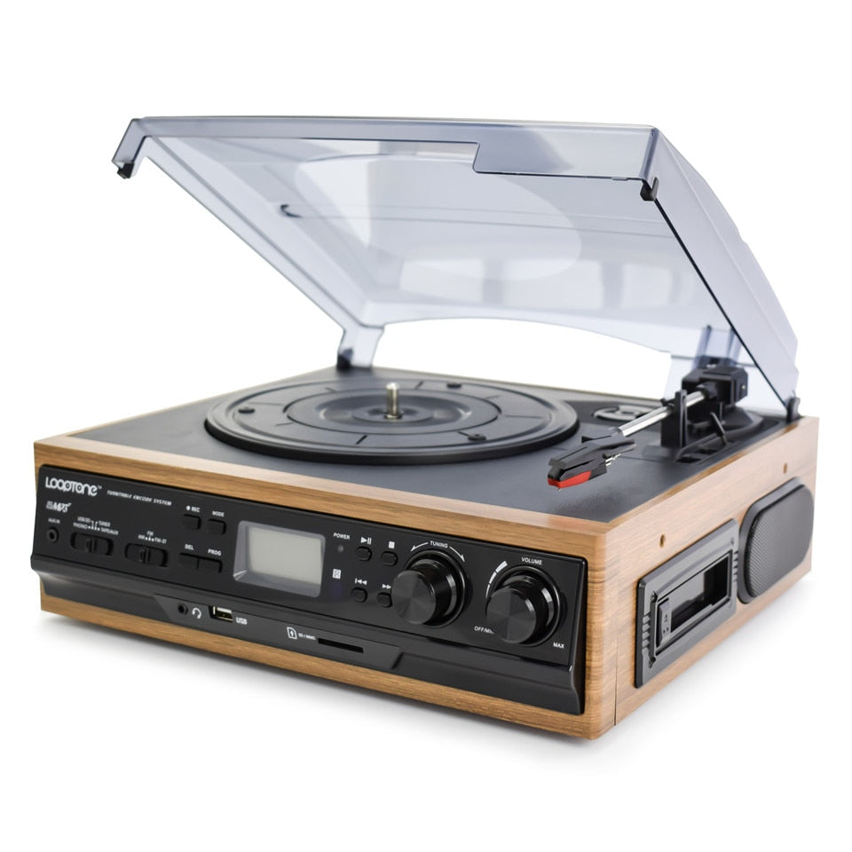 USB Vinyl Record Player Turntable with Built-In Speakers