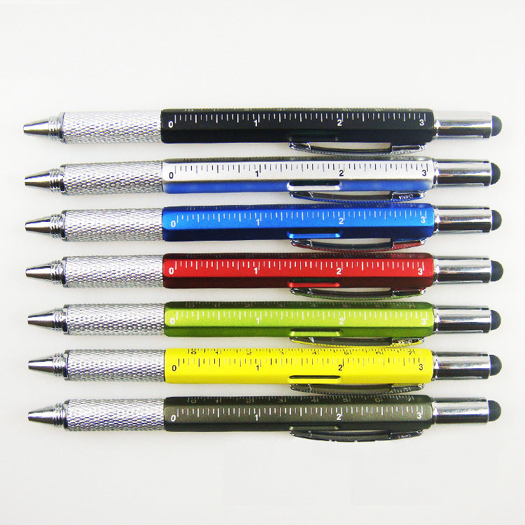 Multi-Functional Screwdriver Pen with Touchscreen Point and Tiny Ruler