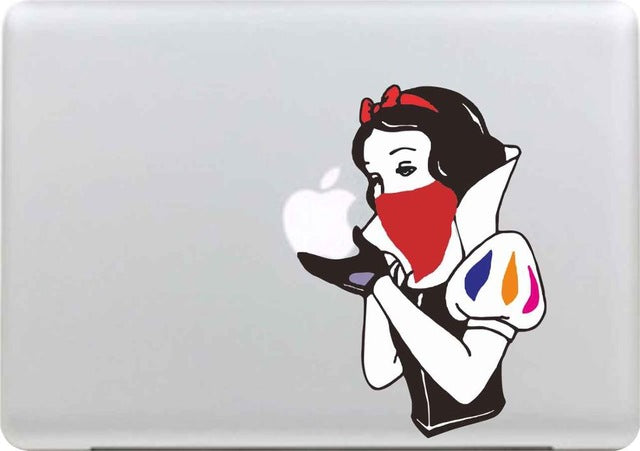 Laptop Sticker Top Vinyl Partial Decal White Snow Princess Print Skin For Macbook Air Retina Pro 11