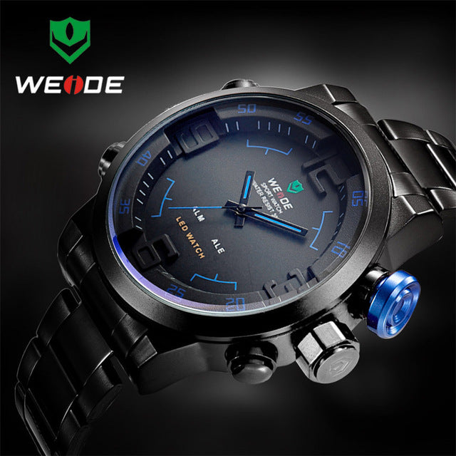 Men's Full Steel Military LED Analog Wrist Watch