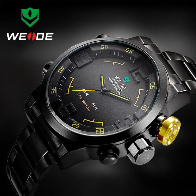 Men's Full Steel Military LED Analog Wrist Watch