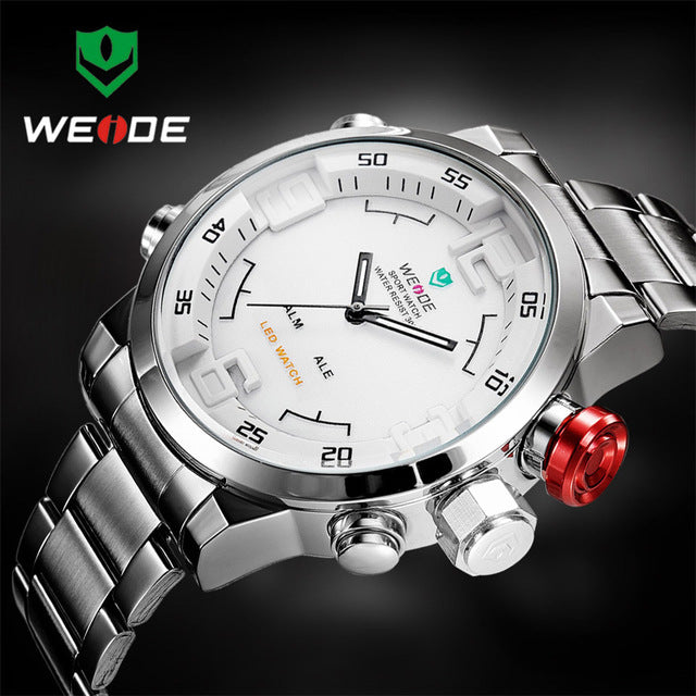 Men's Full Steel Military LED Analog Wrist Watch