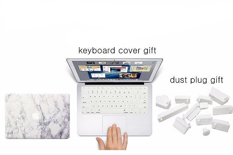 Marble Stone Design MacBook Case with Keyboard Cover & Dust Plugs