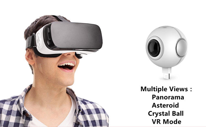 720 360 Degree Panoramic Camera VR Camera HD Video Dual Wide Angle Lens Real Time Seamless Stitching for Android Smartphone