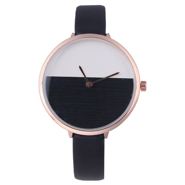 New Design Two Color Wooden Style Simple Dial Watch Women Elegant Thin Strap Fashion Any match Casual Lady Wristwatch hours