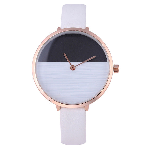 New Design Two Color Wooden Style Simple Dial Watch Women Elegant Thin Strap Fashion Any match Casual Lady Wristwatch hours