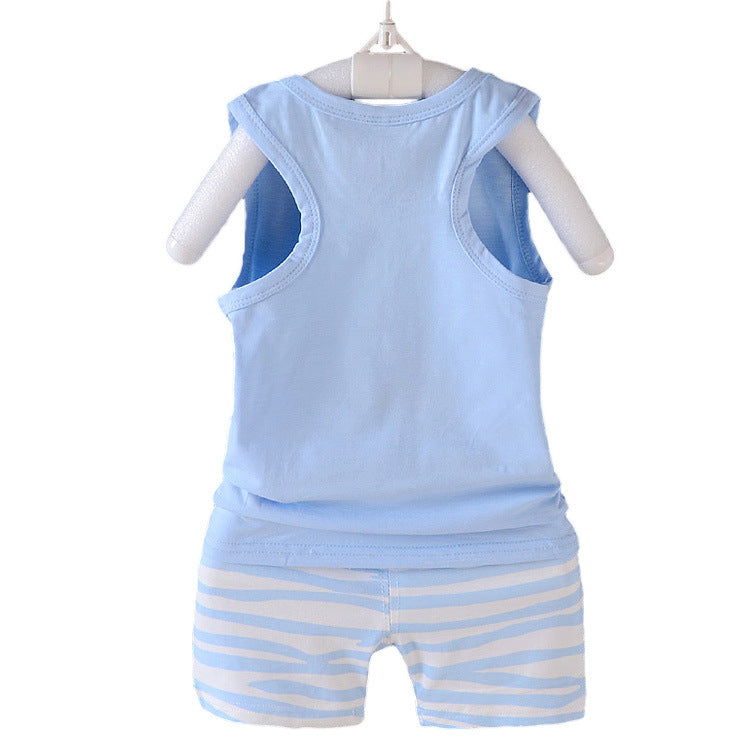 Summer Boys Clothing Sets Baby Children Fashion Cotton Cartoon Donald Duck Vest T-shirt Shorts Suits Kids Clothes Sets Costume