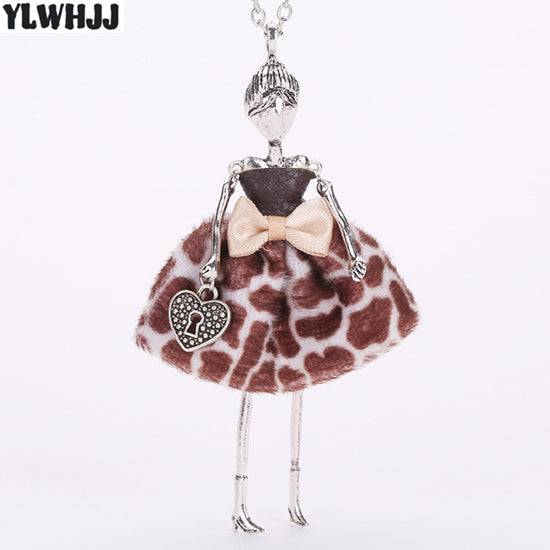 YLWHJJ new women doll cute black long necklaces & pendant dress baby girls maxi necklace brand fashion statement jewelry