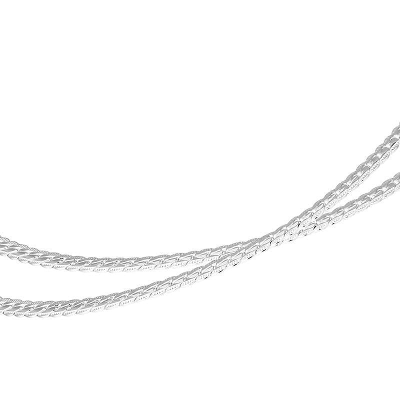 Full 925 Sterling Silver Chain Link Necklace