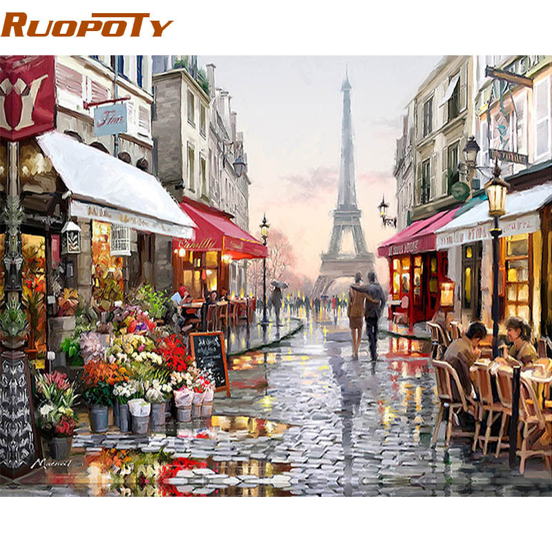 RUOPOTY Paris Street DIY Painting