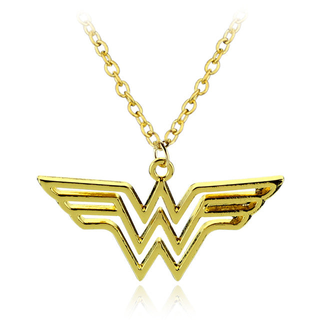 Cool DC Superhero Wonder Woman Super Hero Supergirl Logo Alloy Pendant Necklace Gift For Women Charm Accessories Movie Jewelry