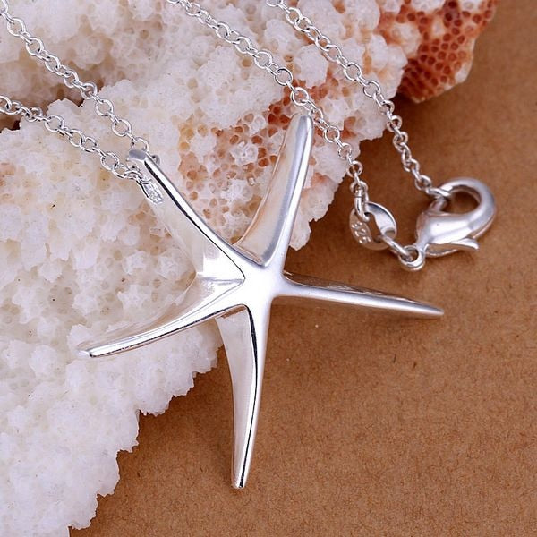 925 Sterling Silver Starfish Necklace and Pendant