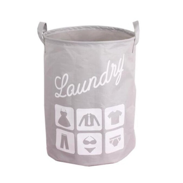 SDARISB Fabric Laundry Basket Bathroom Laundry Hamper Storage Bag Bath Sorter Dirty Toys No Cover Portable Black White Gray