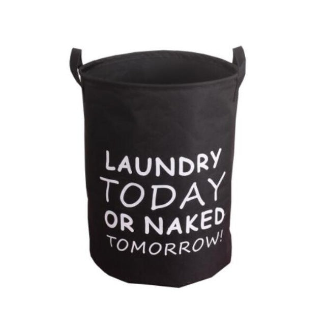 SDARISB Fabric Laundry Basket Bathroom Laundry Hamper Storage Bag Bath Sorter Dirty Toys No Cover Portable Black White Gray