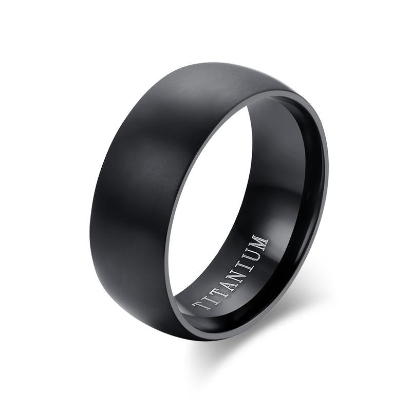 Meaeguet Fashion Men's Black Titanium Ring Matte Finished Classic Engagement Anel Jewelry For Male Wedding Bands