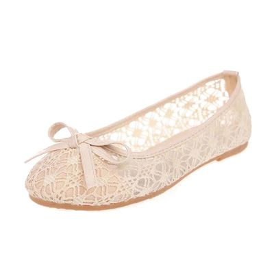 Women's Slip-On Bowknot Lace Soft-Soled Thin Shoes