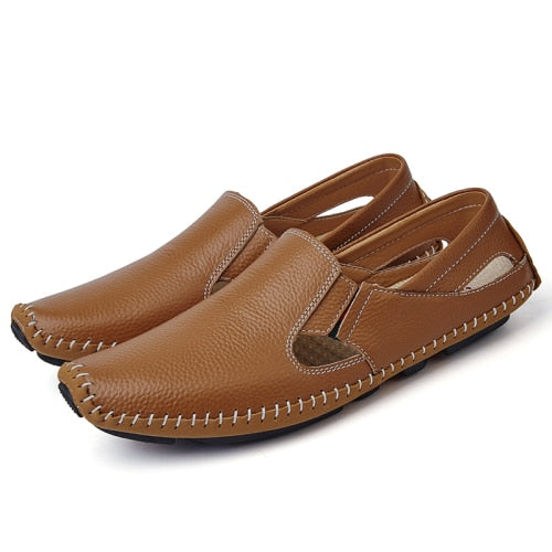 Men's Leather Slip-On Casual Driving Shoes