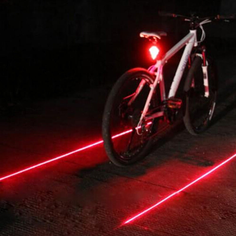 Waterproof 5 LED, 2 Laser Cycling Safety Tail Light