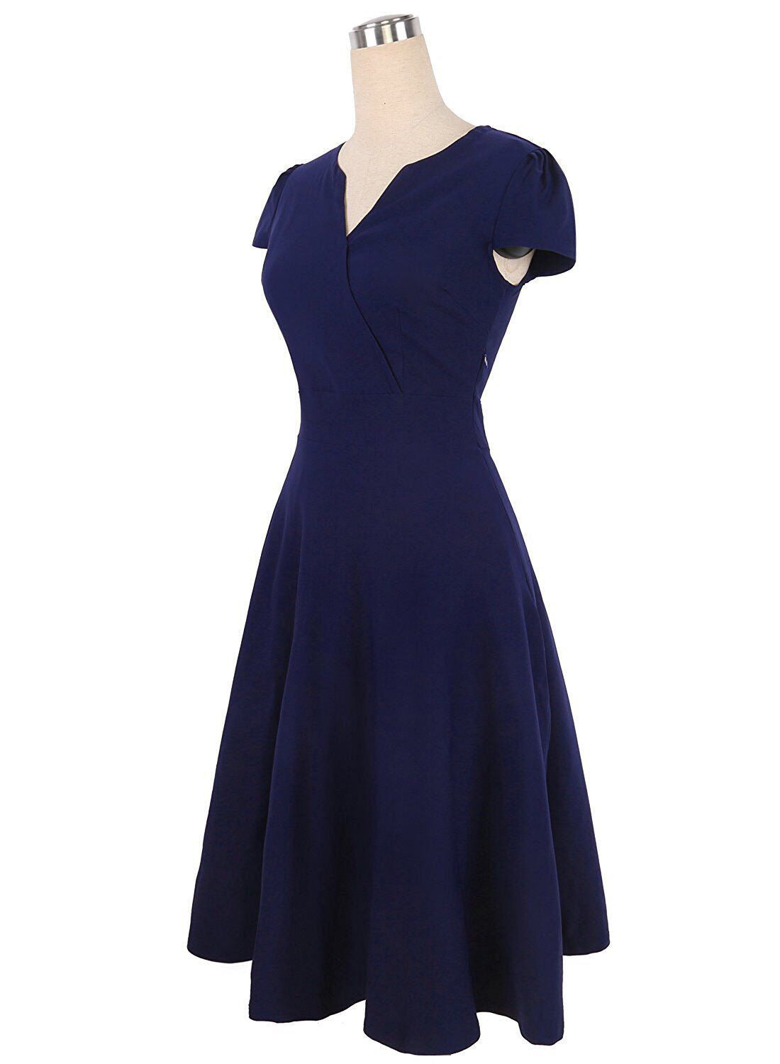 Oxiuly Audrey Hepburn 50s Vestidos Womens Dress Formal V Neck Casual Office Wear Working Bodycon Knee Length A-line Dresses