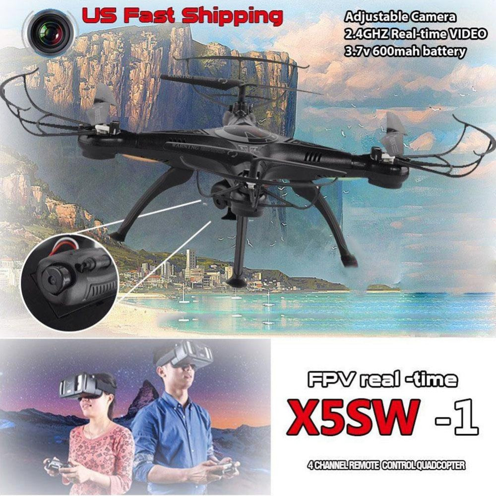 Phoota FPV Quadcopter 4 Axis WIFI Cameras Wireless Video Drone 2.4Ghz RC RTF Explorer Quadcopter Camera Helicopter Black