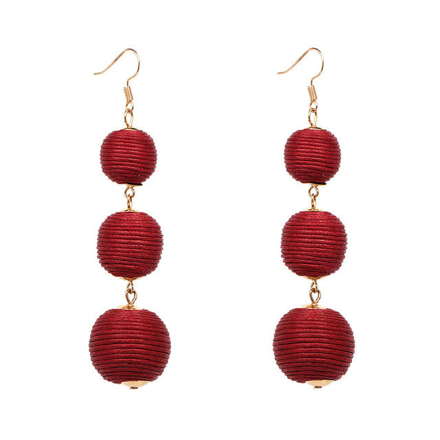 Statement Earrings Ball Pendant Pom Pom Long Drop Earrings for Women Fashion Party Earring Jewelry