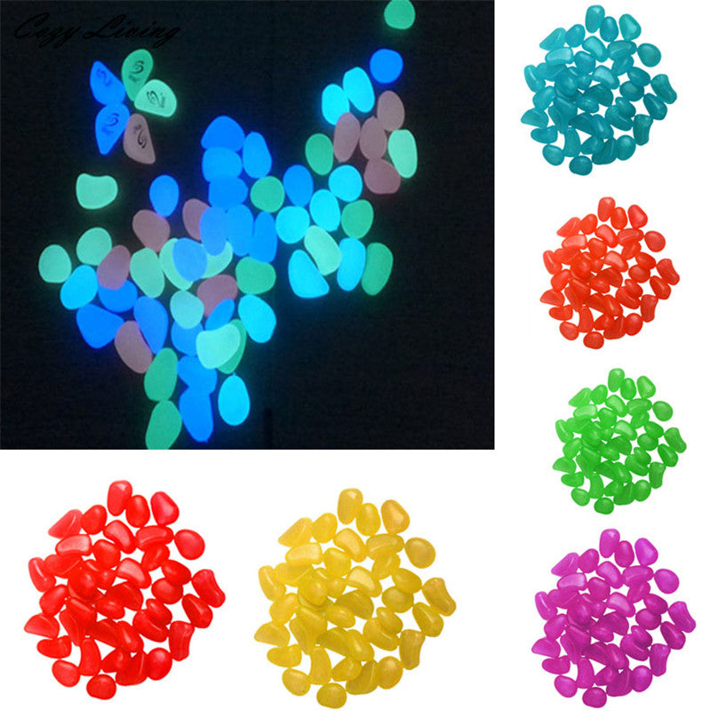 Luminous Stones Fish Tank Aquarium Decor 100 PCS Glow In The Dark Stones Pebbles Rock For Fish Tank Aquarium D27