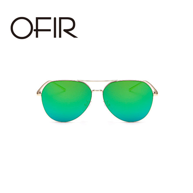 OFIR Brand Designer Oversized Pilot Oval Sunglasses Women Men  Sun Glass Aviation Metal Frame Mirror Driving Female Glasses