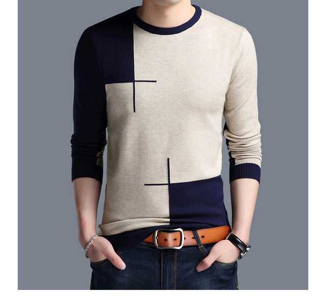 Men's Casual Pullover Cashmere Knitted Sweater