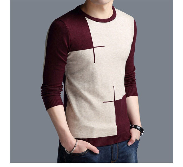 Men's Casual Pullover Cashmere Knitted Sweater