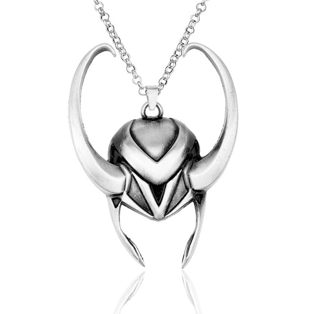 Movie Jewelry Vintage Marvel Age of Ultron Avengers Thor Loki Helmet Metal Pendant Necklace Jewellery
