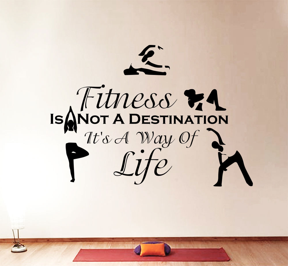 HWHD new Wall Decals Quotes Sport Fitness Is Not Exercises Gym Bedroom Vinyl Decor