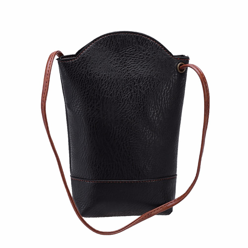 Vintage Women Handbag Women Mini Shoulder Bag Cell Phone Bag PU Leather Smooth Leather Messenger Bag Bolsas femininas