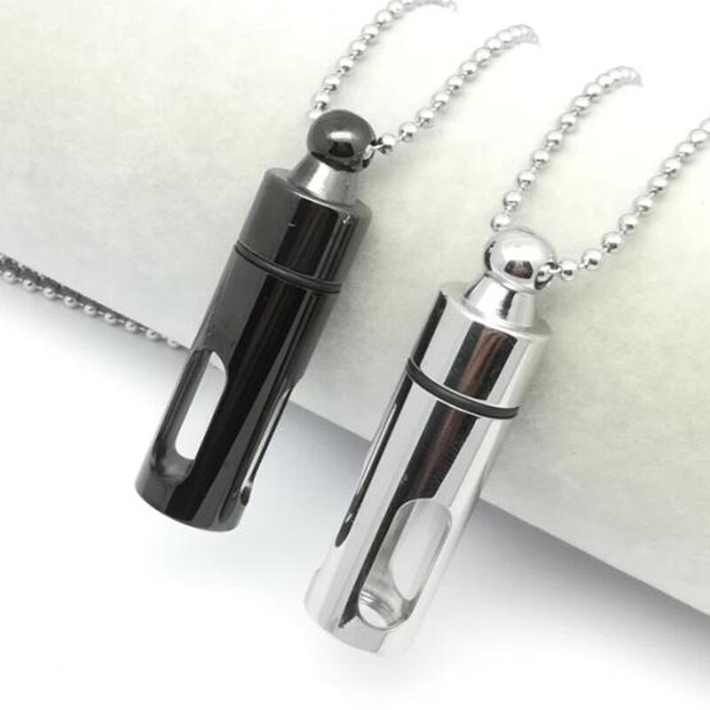 Exclusive Glass Openable Collect Sand Flower Necklaces & Pendants Glass Cylinder Cremation Urn Necklace